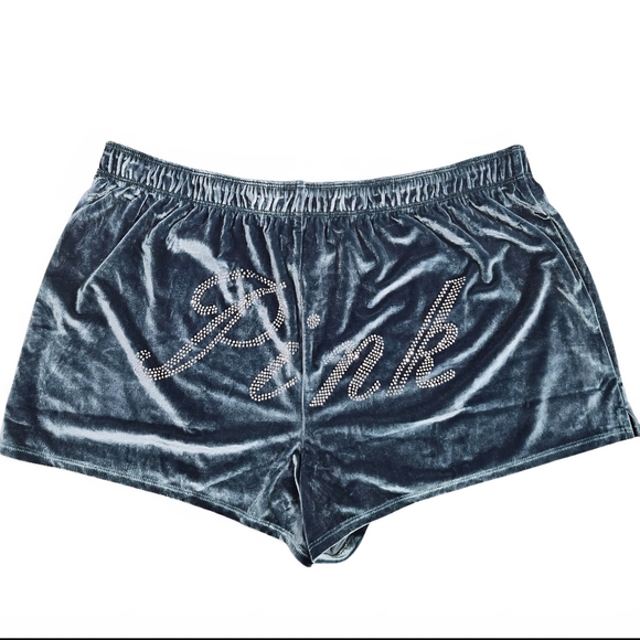 Victoria's Secret PINK VELVET BOXY BOXER PAJAMA SHORTS Green Rhinestone  XL NWT - Picture 4 of 12